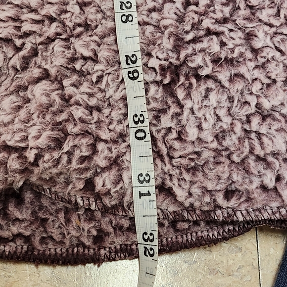 Aria & Clara Oversized Hooded Teddy Sherpa Jacket Coatigan Dk Plum Size MEDIUM - Picture 10 of 10